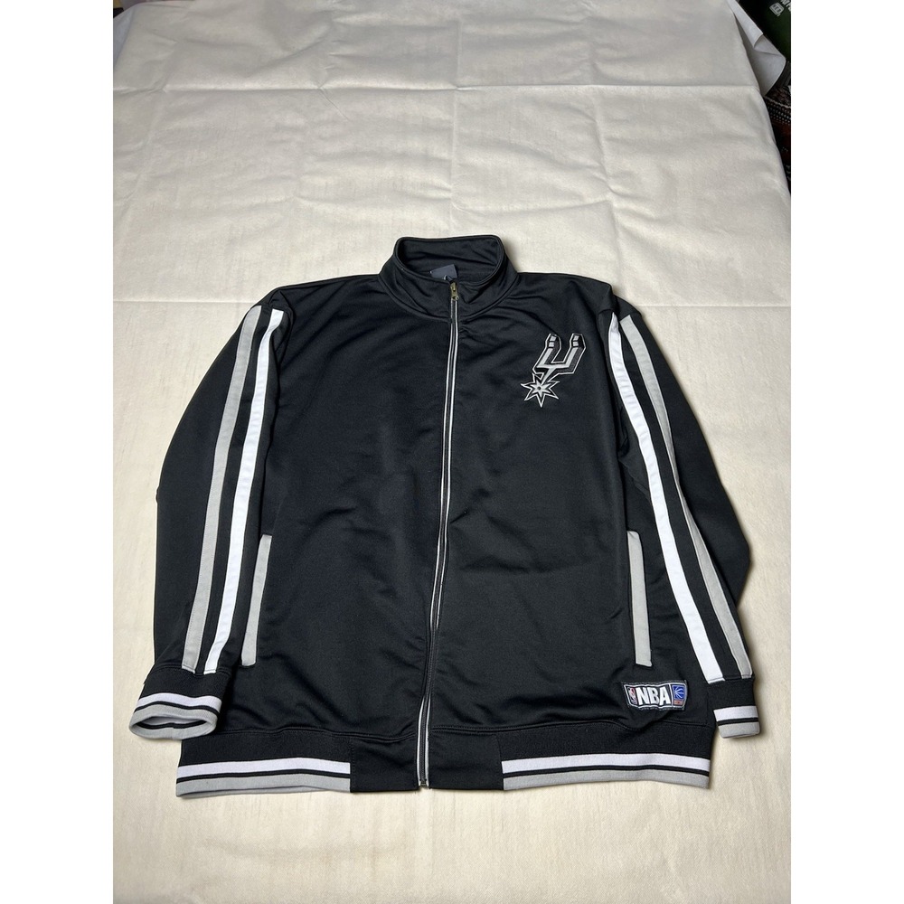 NBA San Antonio Spurs Full Zip Jacket Mens Size Small Grey Black